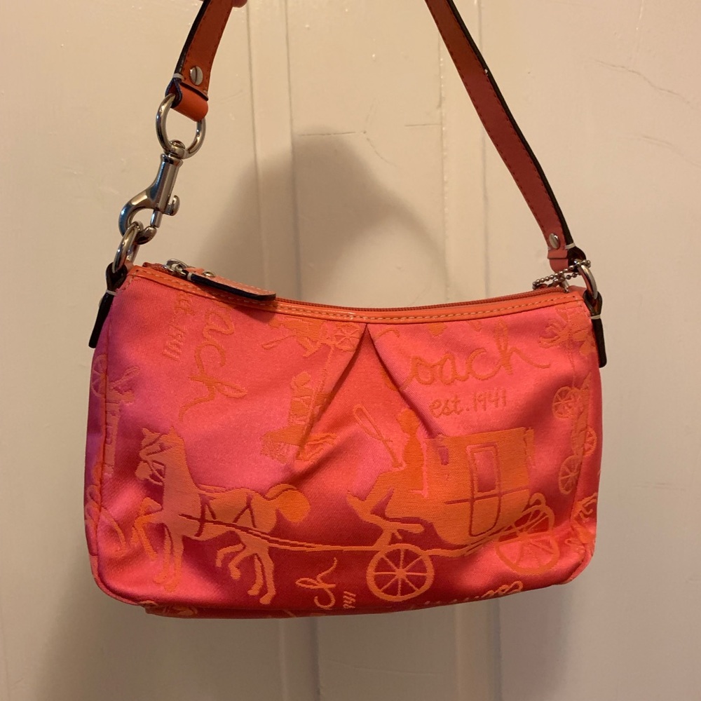 Pink and Orange Coach Miniature Purse